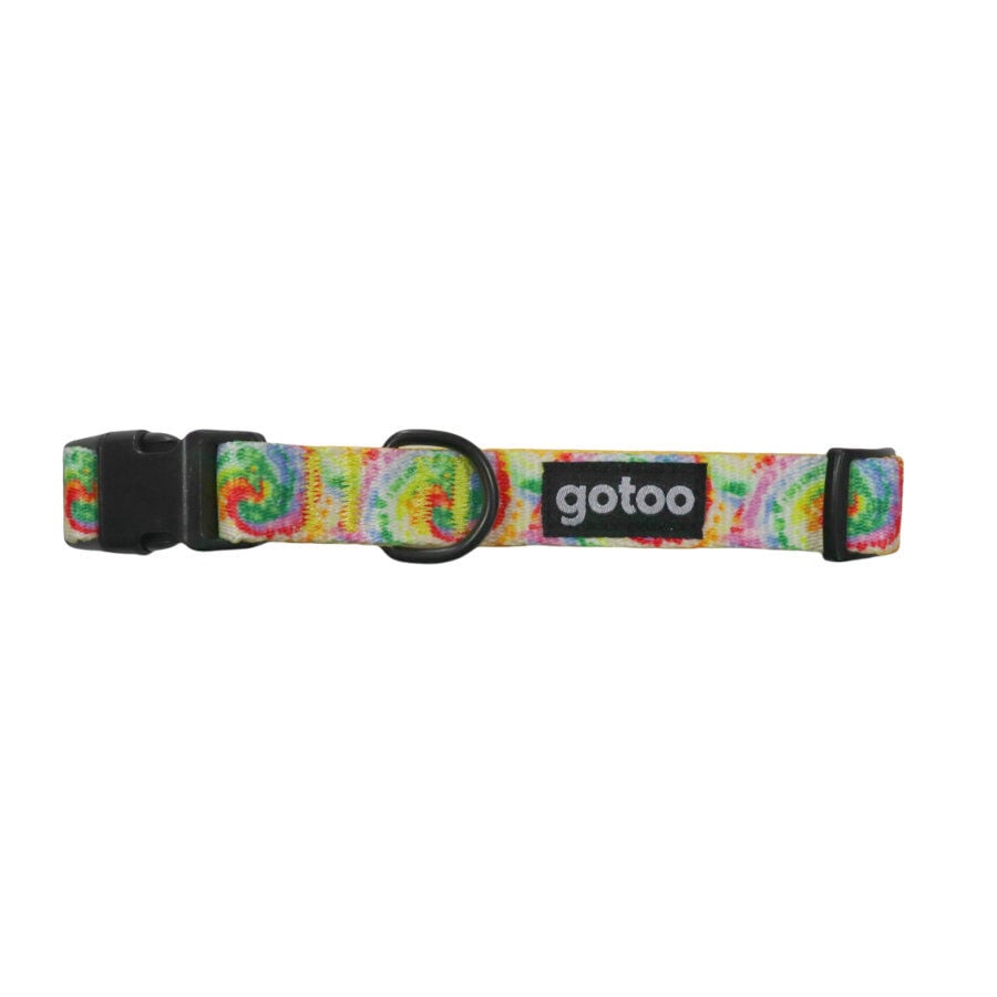 Gotoo Collar estampadado Tie Dye amarillo para perro, , large indicador imagen numero 1