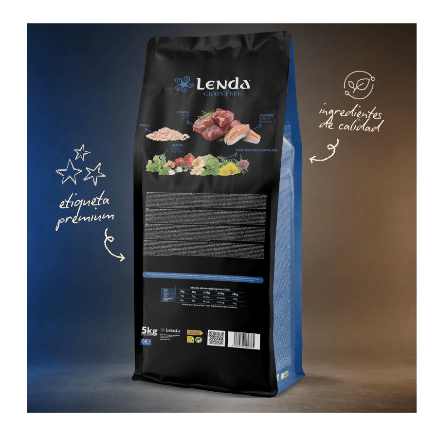2 Kg Lenda Grain Free Cerdo, Salm&oacute;n y Krill pienso para gatos, , large Imagen numero 3