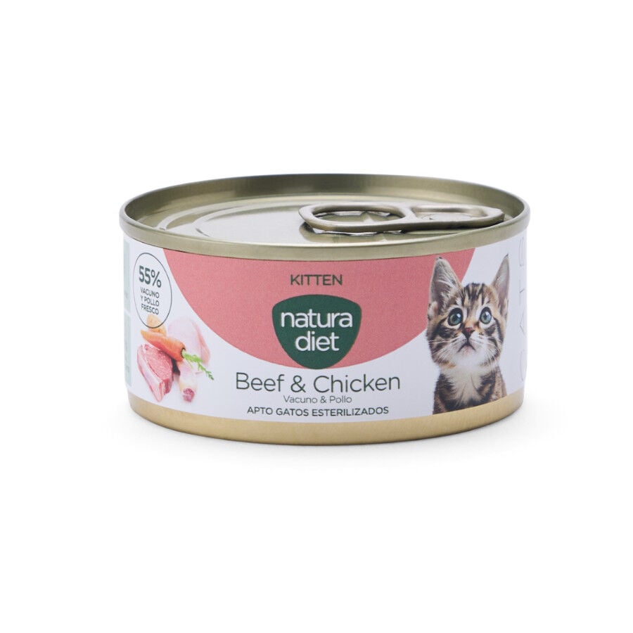 Natura Diet Kitten Vacuno & Pollo lata para gatos
