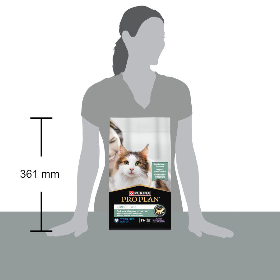 1.4 kg Pro Plan LiveClear Sterilised Pavo pienso para gatos seniors, , large Imagen numero 2
