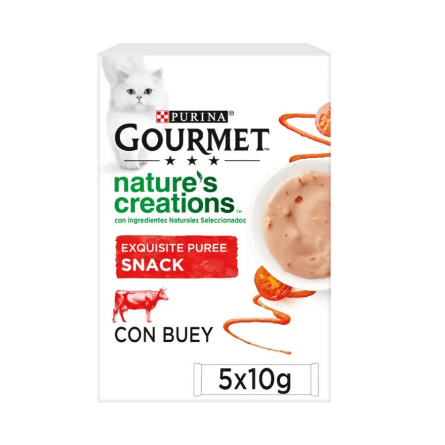 5 sobres x 10 g Gourmet Nature&rsquo;s Creations Snack H&uacute;medo de Buey para gatos, , large Imagen numero 1