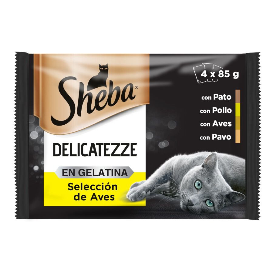 4 sobres x 85 g Sheba Delicatezze Aves Gelatina en Bolsita para Gatos , , large Imagen numero 1