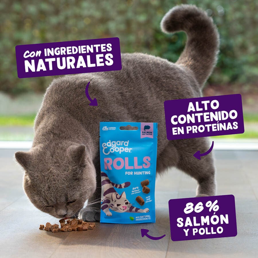 45 g Edgard & Cooper Rollitos Salm&oacute;n y Pollo para gatos, , large indicador imagen numero 2