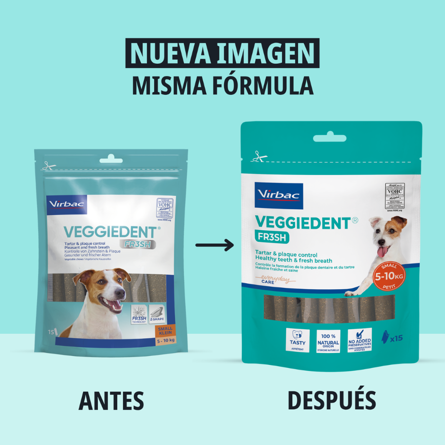 15 barritas Virbac Snacks Dentales Veggiedent Fresh para perros de raza peque&ntilde;a, , large Imagen numero 3