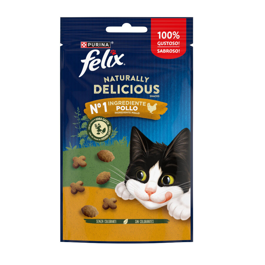 50 g Felix Bocaditos Naturally Delicious Pollo para gatos, , large Imagen numero 1