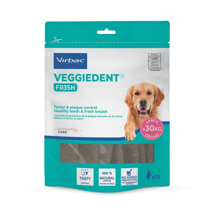15 barritas Virbac Snacks Dentales Veggiedent Fresh para perros de raza grande, , large Imagen numero 2