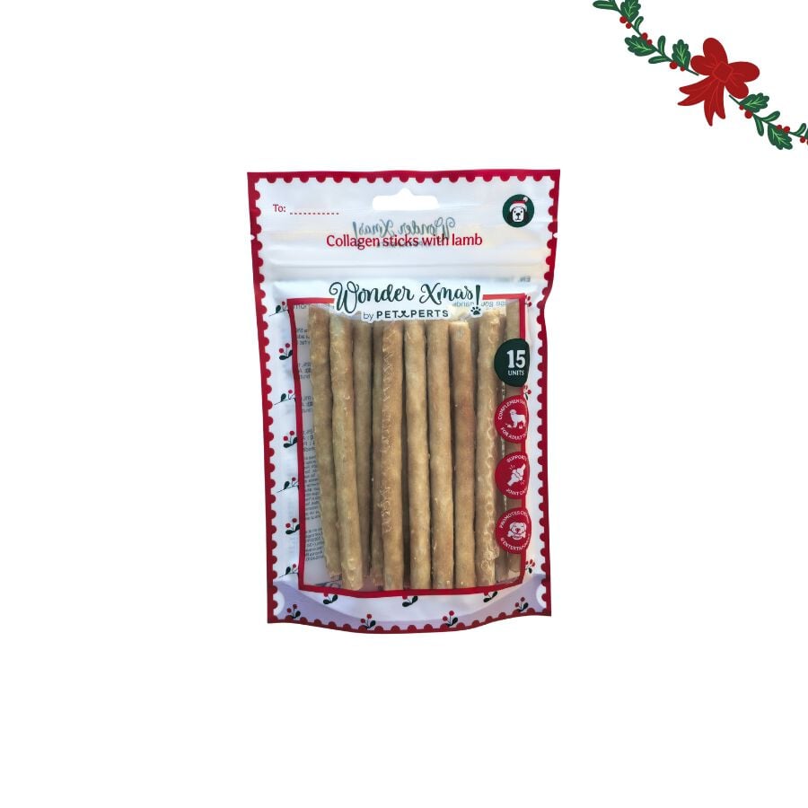 1 pack x 15 uds. Wonder Christmas Palitos Col&aacute;geno con Cordero Snacks para perros, , large Imagen numero 5