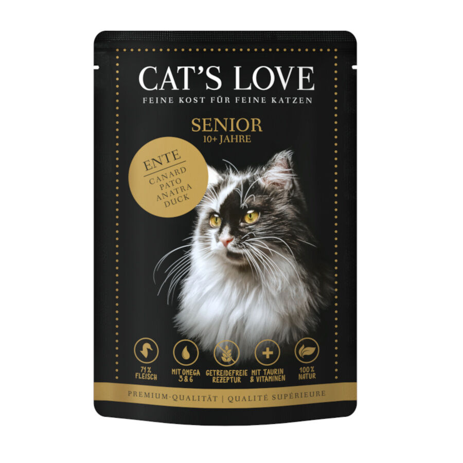 85 g Cat&rsquo;s Love Senior Pato en Gelatina sobre para gatos, , large indicador imagen numero 1