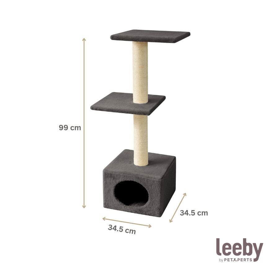 Leeby Colette torre rascador con cama nido gris para gatos, , large indicador imagen numero 4