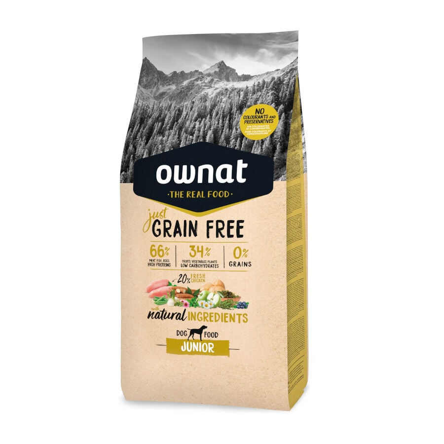 14 kg Ownat Just Grain Free Junior pienso para cachorros, , large Imagen numero 1