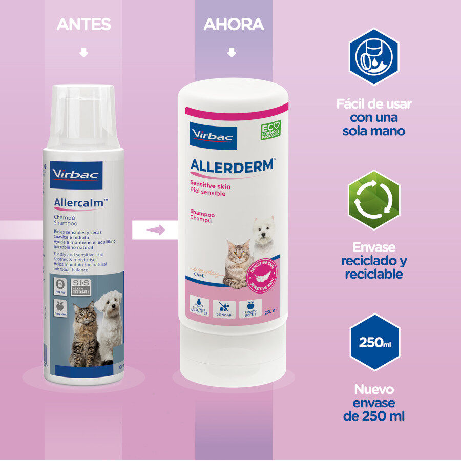 Virbac Allerderm Champ&uacute; Piel Sensible para perros y gatos, , large indicador imagen numero 2