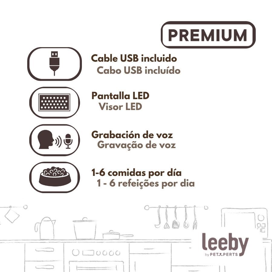 Leeby Comedero Autom&aacute;tico Programable Circular para perros y gatos, , large indicador imagen numero 5