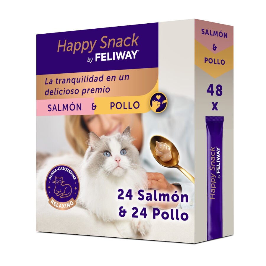 Feliway Happy Snack Pollo y Salm&oacute;n snack l&iacute;quido relajante para gatos