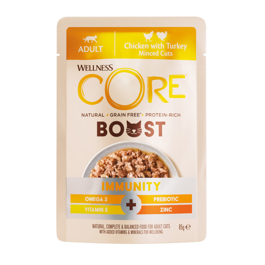 Wellness Core Boost Inmunitario Pollo y Pavo sobre para gatos, , large Imagen numero 1
