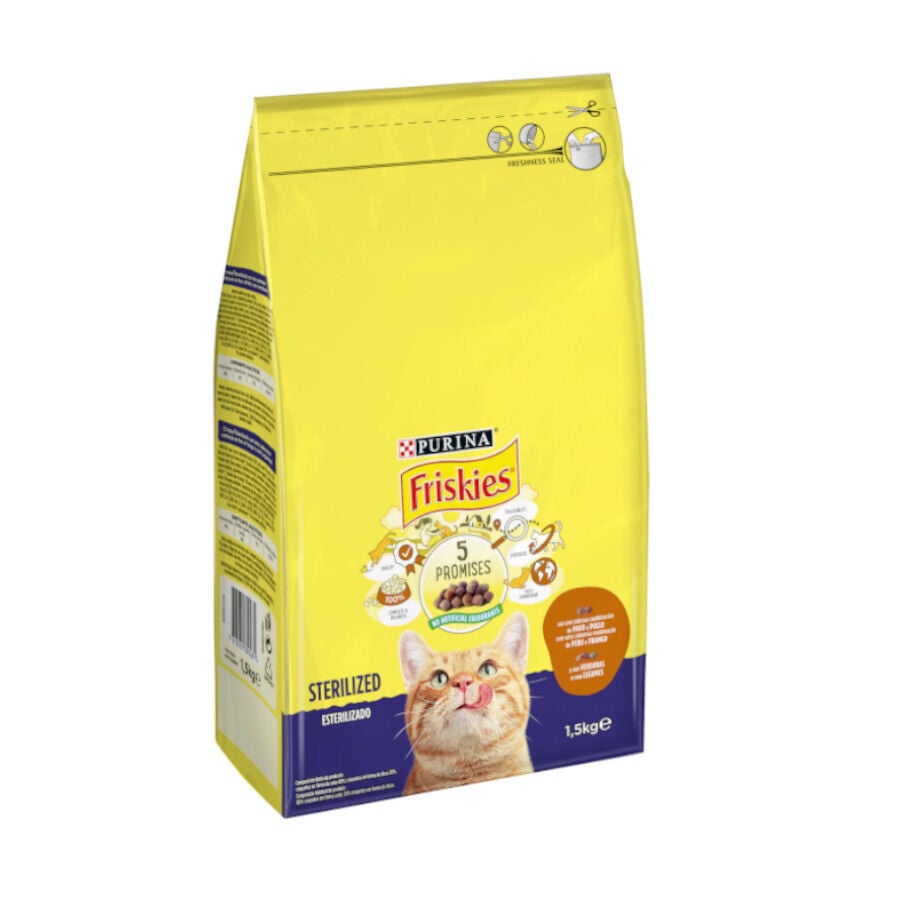 1.5 kg Friskies Sterilized Pollo y Pavo con Verduras pienso para gatos, , large indicador imagen numero 2