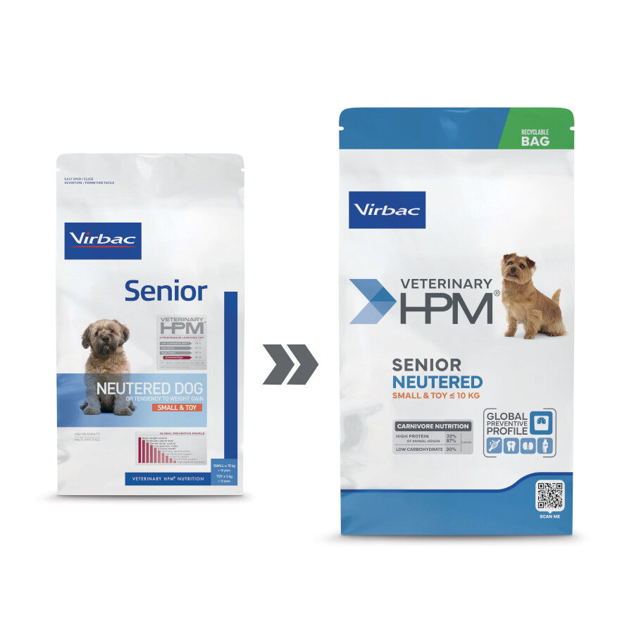 7 kg Virbac Veterinary HPM Senior Neutered Small & Toy pienso para perros, , large indicador imagen numero 2