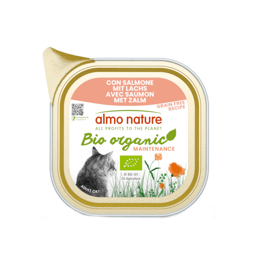 85 g Almo Nature Bio Organic Maintenance Grain Free de Salmon tarrina para gatos, , large Imagen numero 1