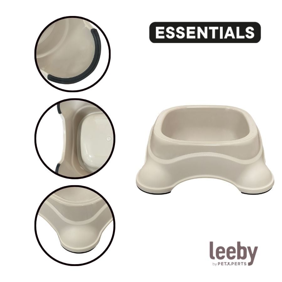 Leeby Comedero Pl&aacute;stico Taupe para perros, , large indicador imagen numero 3