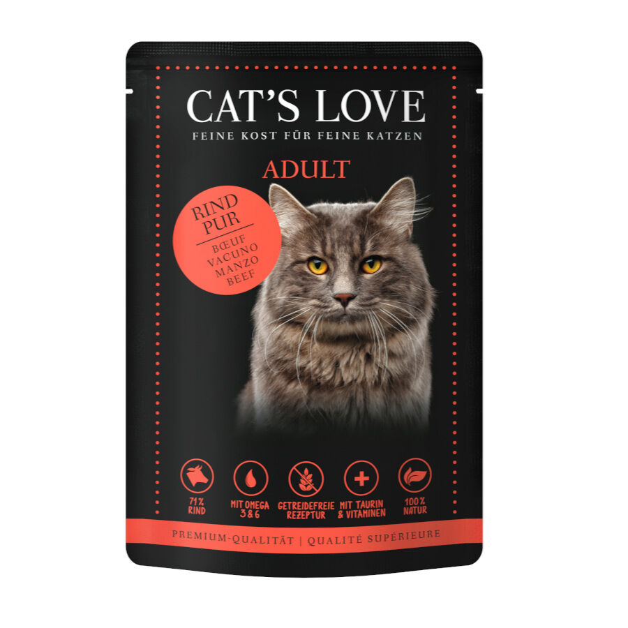 85 g Cat&rsquo;s Love Adult Vacuno en Gelatina sobre para gatos, , large Imagen numero 1