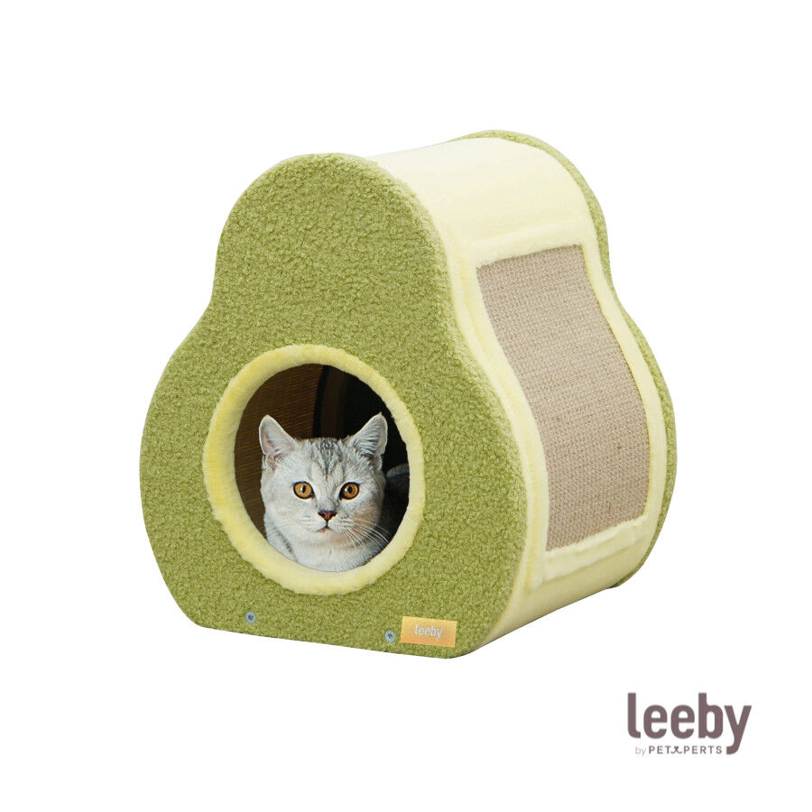 Leeby Alphonse cama nido con rascador en forma de aguacate para gatos