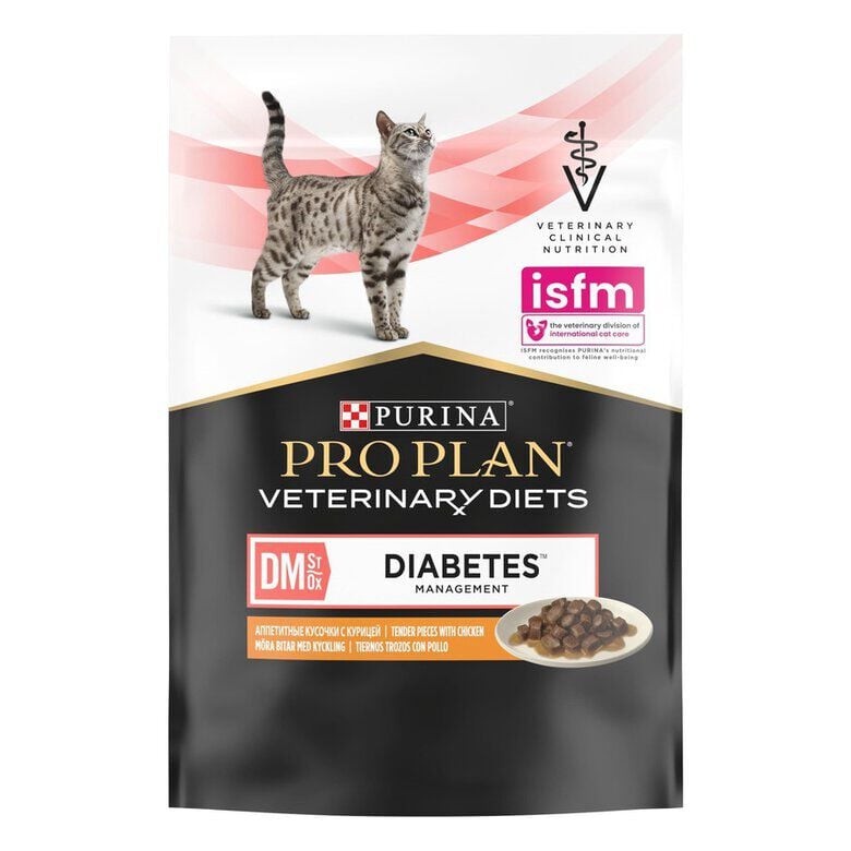 10 sobres x 85 g Pro Plan Veterinary Diets Diabetes DM sobres para gatos, , large indicador imagen numero 2