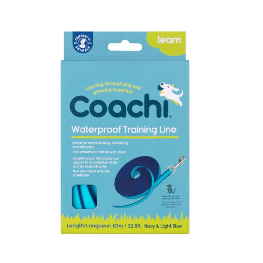 Coachi correa de 10 metros impermeable azul para perros