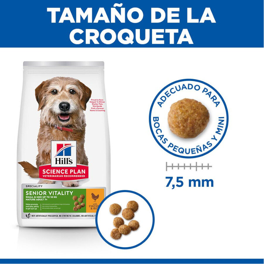 1.5 kg Hill's Science Plan Youthful Vitality Adult +7 Small y Mini Pollo pienso para perros, , large indicador imagen numero 4