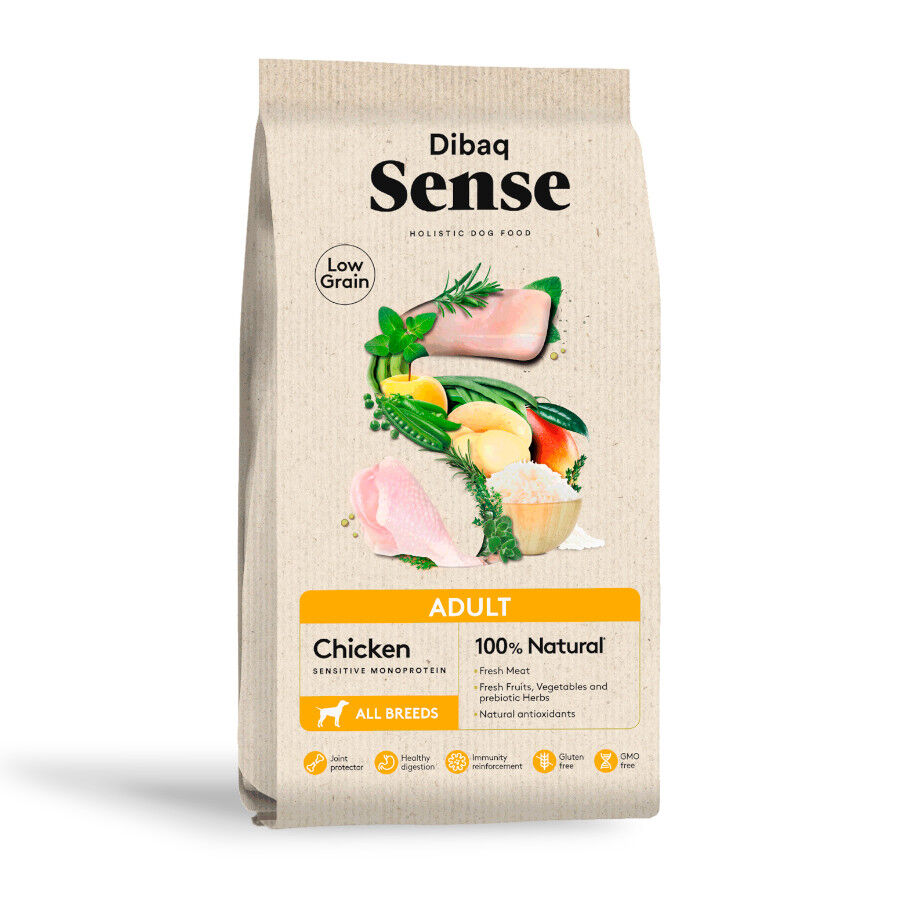 12 kg Dibaq Sense Low Grain Adult Pollo Pienso para perros, , large indicador imagen numero 1