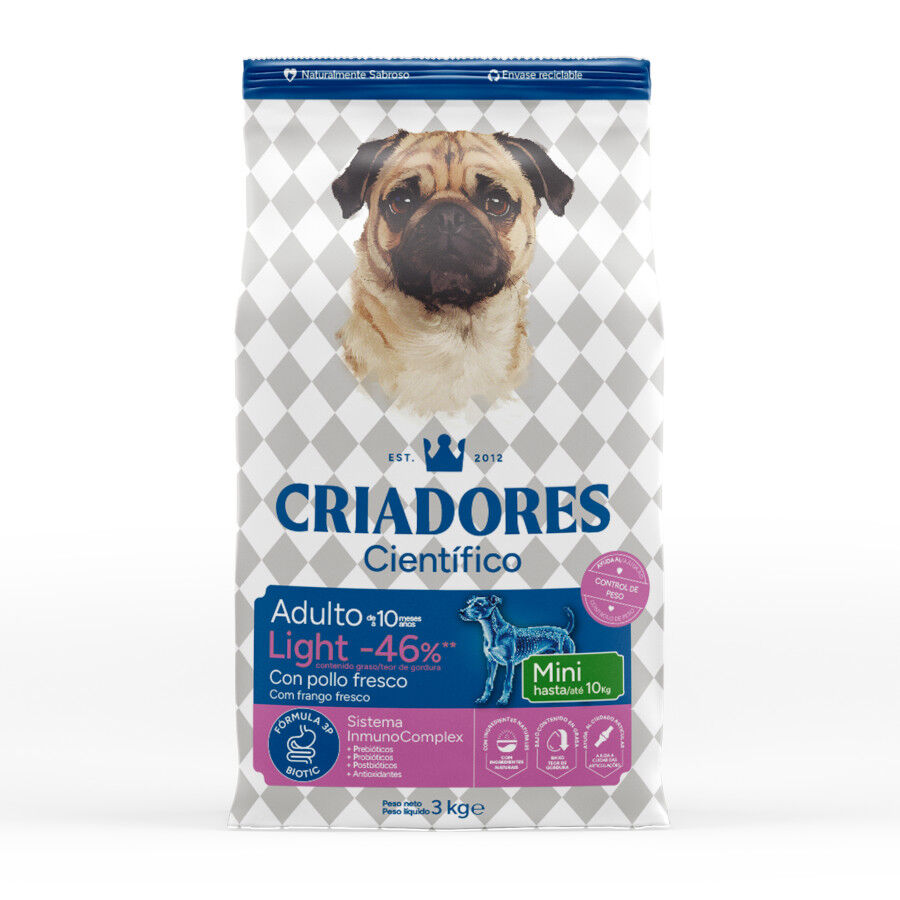 3 kg Criadores Cient&iacute;fico Light -46% contenido graso Adulto Mini Pienso Pollo para perros, , large Imagen numero 1