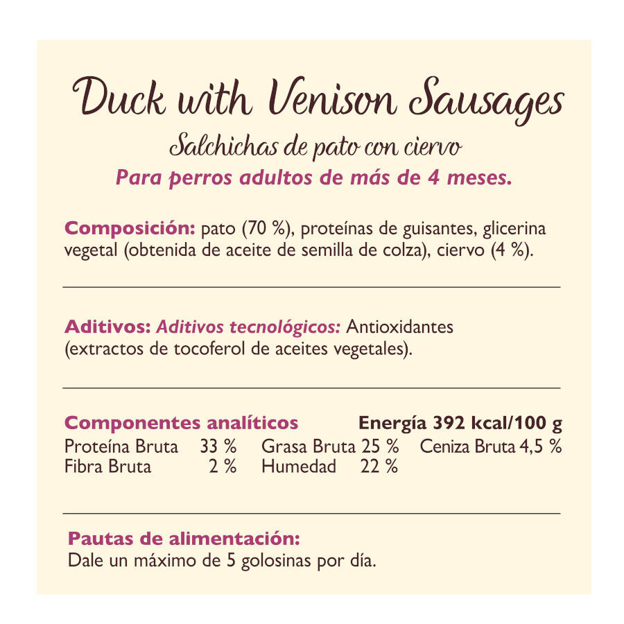 70 g Lily's Kitchen Salchichas Mini Pato y Venado para perros, , large Imagen numero 3