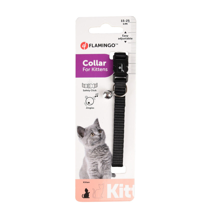 Flamingo Collar Ziggi Negro para gatitos, , large indicador imagen numero 2