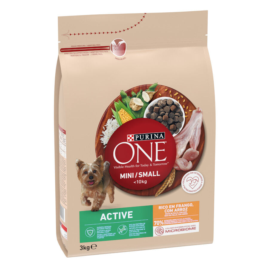 3 kg Purina One Mini Active Pollo pienso para perros, , large indicador imagen numero 1