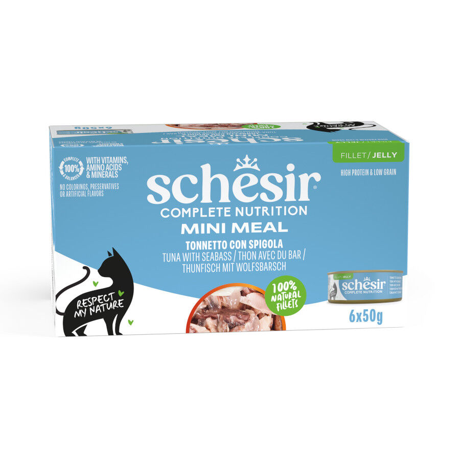 Schesir Mini Meal At&uacute;n con Lubina para gatos - Multipack