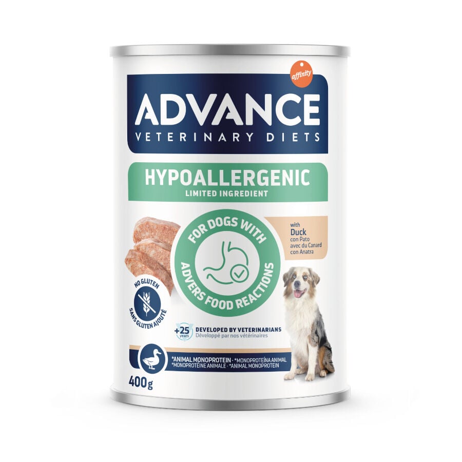 Advance Veterinary Diets Hypoallergenic de Pato Limited Ingredient Comida H&uacute;meda para Perros