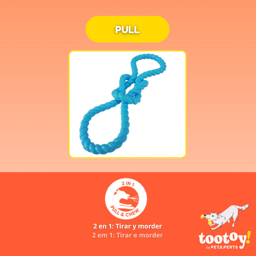 Tootoy! Mordedor Rubber Seaknot de Goma Azul para perros, , large indicador imagen numero 4