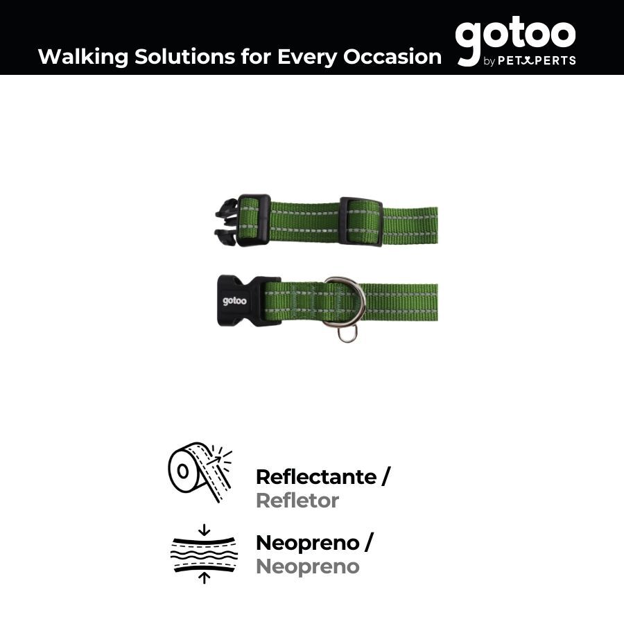 Gotoo Collar de nylon reflectante verde para perros, , large Imagen numero 4