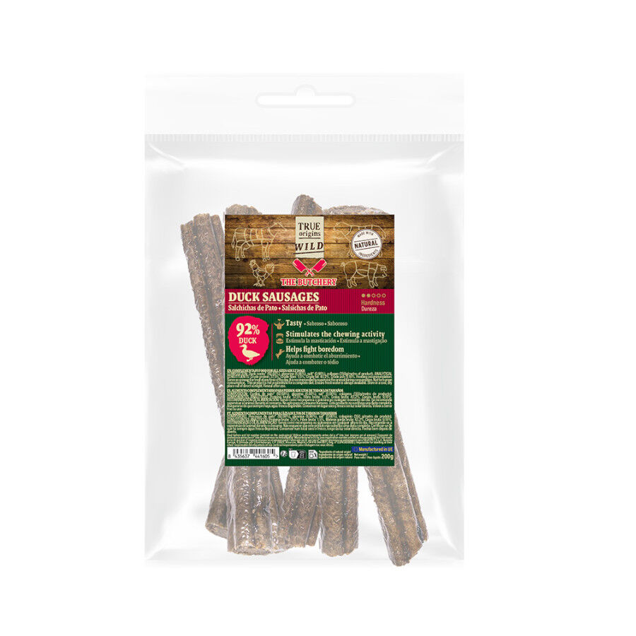 500 g True Origins Salchichas de Pato Snack para perros, , large indicador imagen numero 2