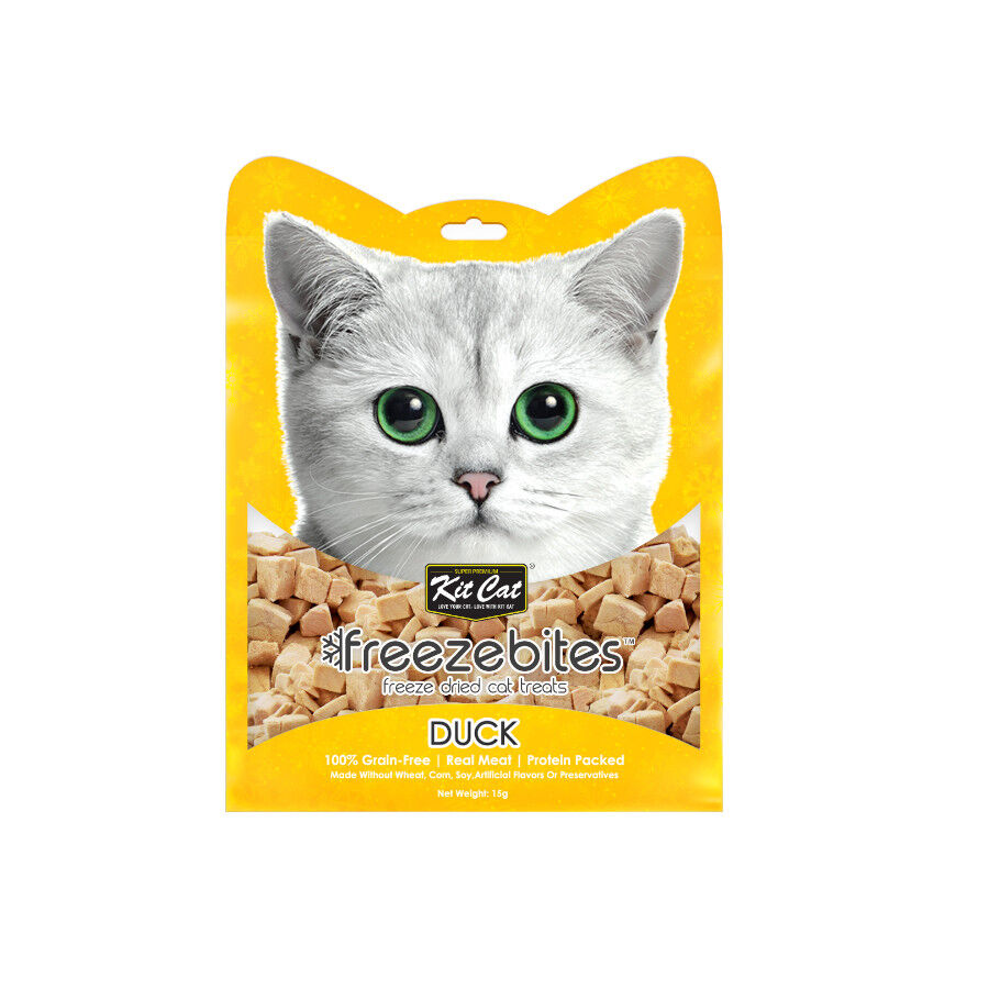 15 g Kit Cat FreezeBites Pato Snack Liofilizado para gatos, , large Imagen numero 1