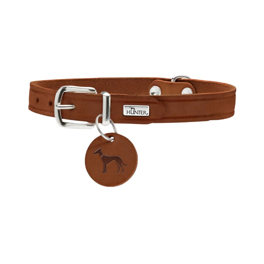 Hunter Aalborg Collar de Cuero marr&oacute;n para perros, , large Imagen numero 1