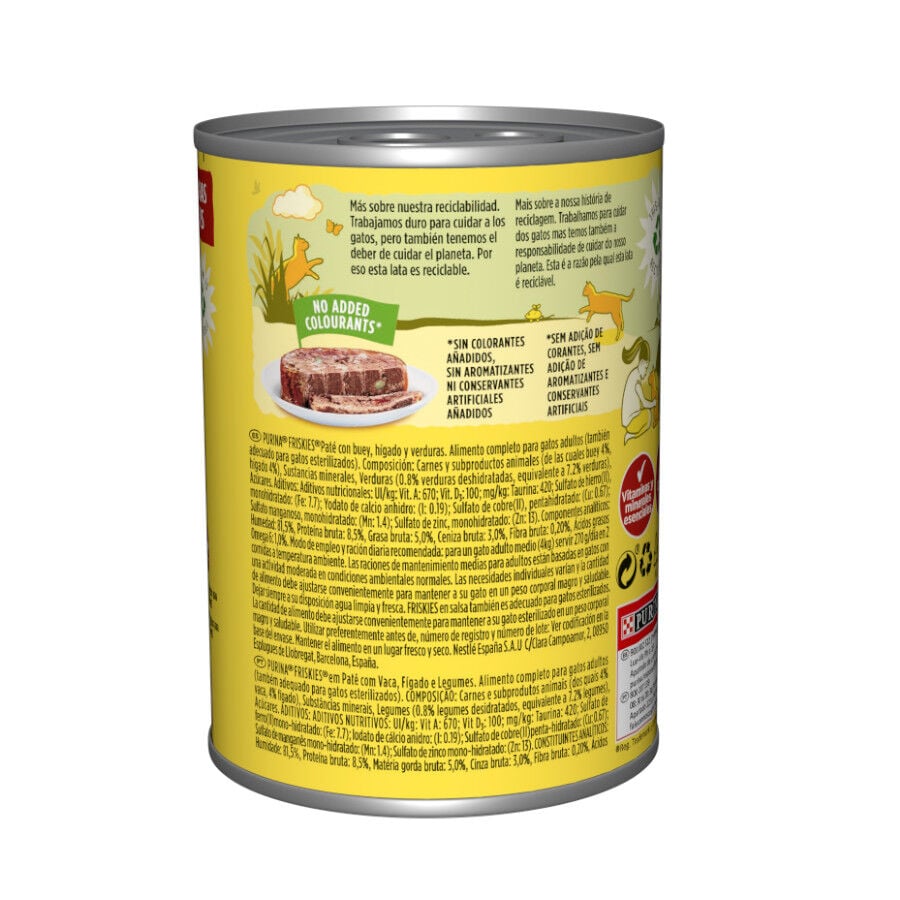 400 g Friskies Adult Buey e h&iacute;gado en Pat&eacute; lata para gatos, , large indicador imagen numero 3