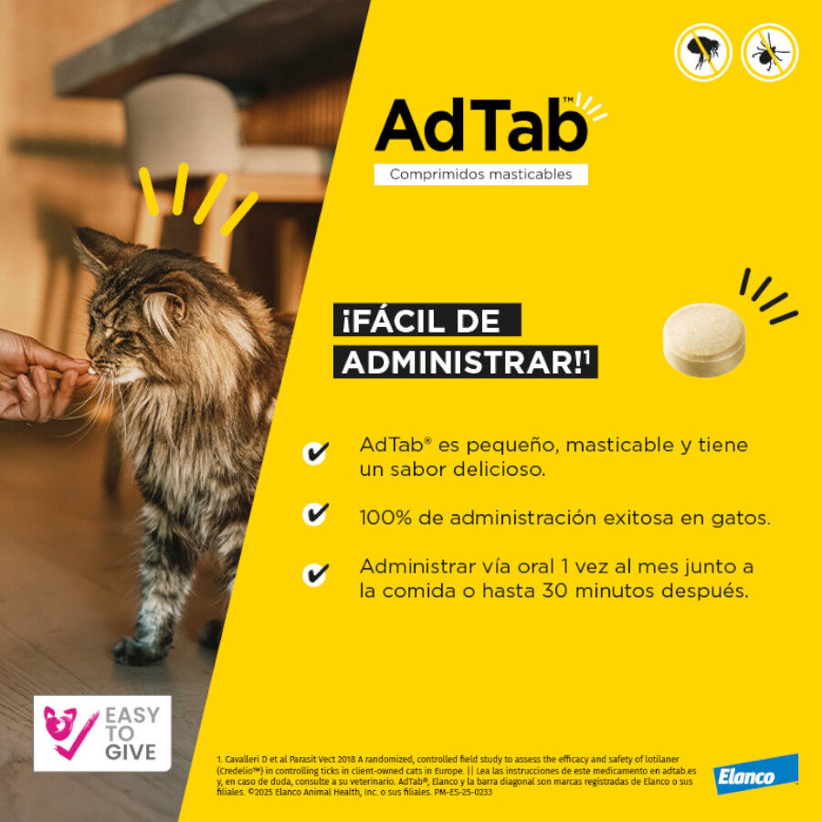AdTab Comprimidos Masticables Antiparasitarios para gatos, , large indicador imagen numero 3