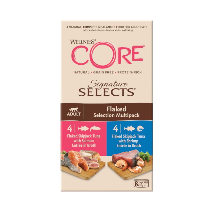 8 latas x 79 g Wellness Core Signature Selects Flaked At&uacute;n latas para gatos, , large Imagen numero 2