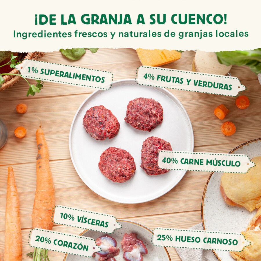 1 kg Wild Balance Men&uacute; Barf pollo con verduras comida congelada para gatos, , large indicador imagen numero 3