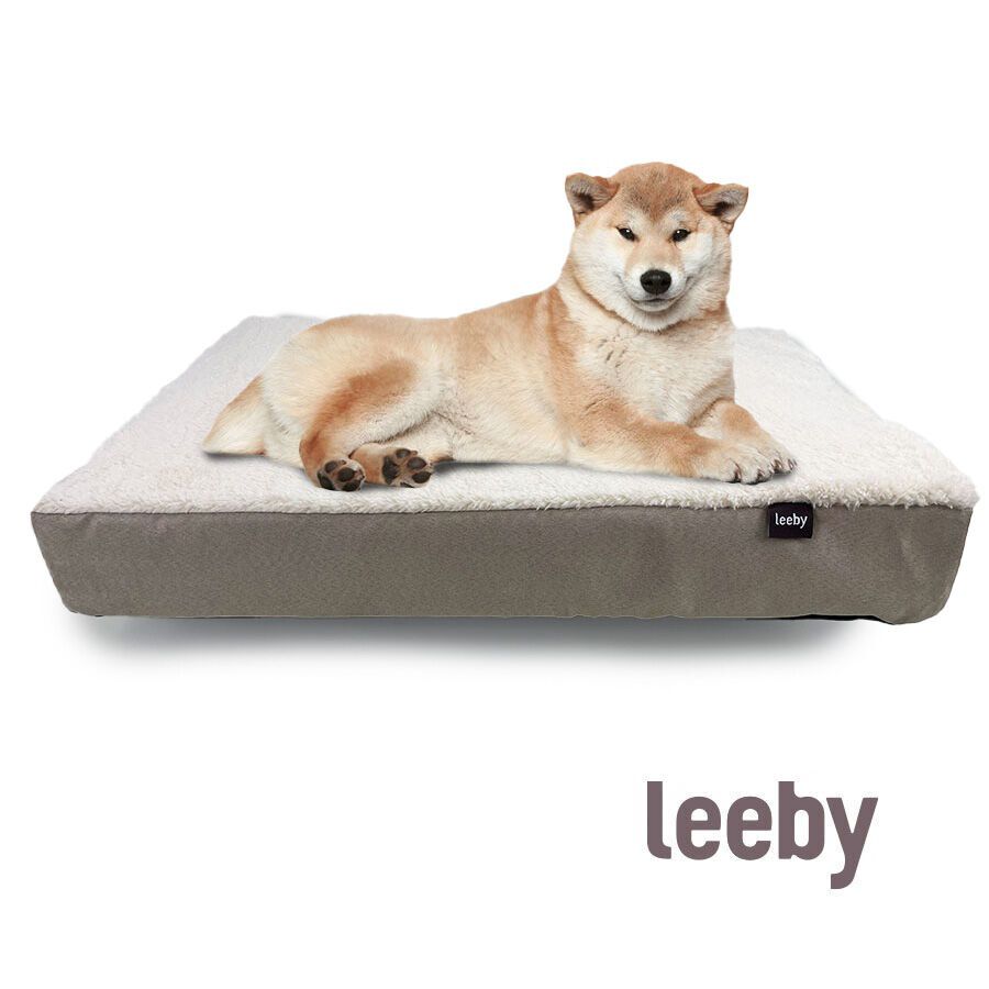 Leeby Colch&oacute;n Ortop&eacute;dico Viscoel&aacute;stico Marr&oacute;n y Blanco para perros, , large Imagen numero 2