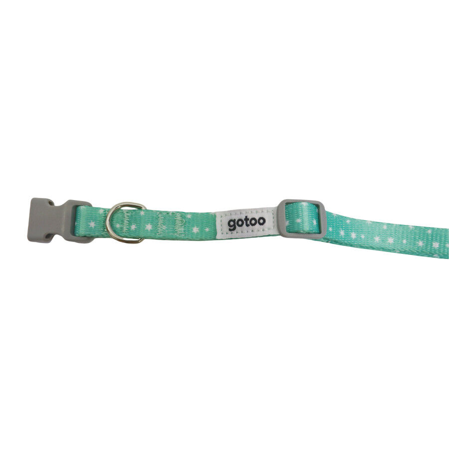 Gotoo Set Correa y Collar estampado con estrellas verde para perros, , large indicador imagen numero 9