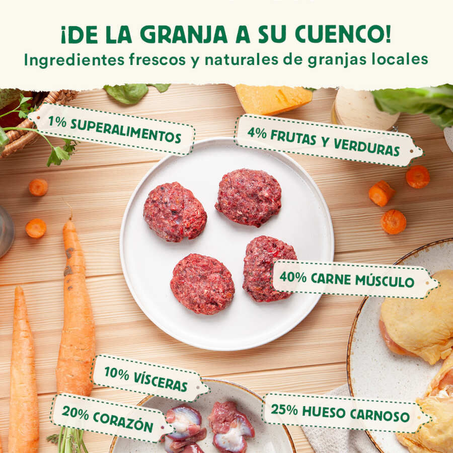 1 kg Wild Balance Men&uacute; Barf salm&oacute;n pavo y verduras comida congelada para gatos, , large Imagen numero 3
