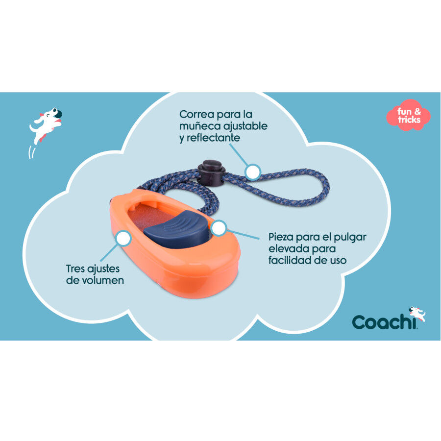 Coachi clicker de adiestramiento naranja para perros, , large Imagen numero 3