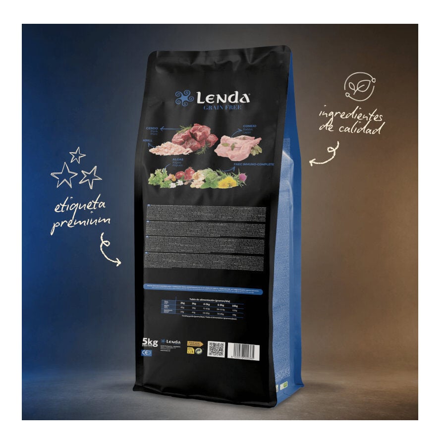 5 Kg Lenda Grain Free Light Conejo y Cerdo pienso para gatos, , large Imagen numero 3