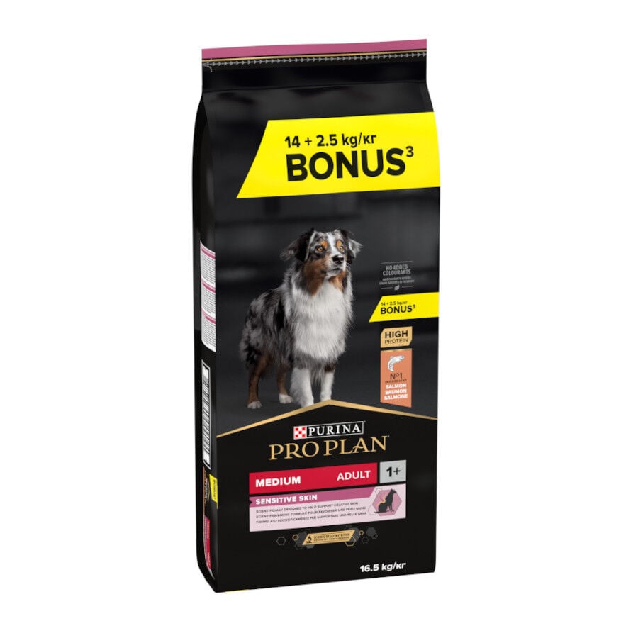 16.5 kg (14 + 2.5 kg &iexcl;gratis!) Pro Plan Adult Medium Sensitive Skin Salm&oacute;n pienso para perros, , large Imagen numero 1