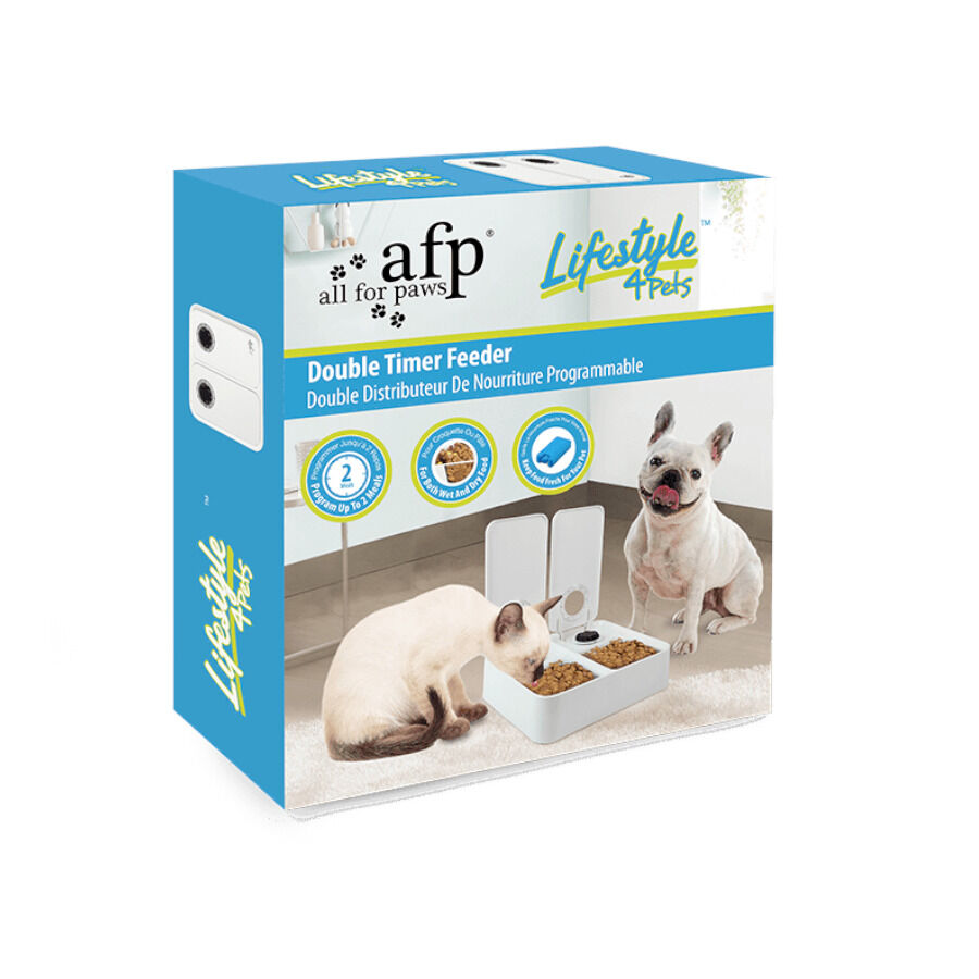 All For Paws Liftstyle4Pets Comedero Autom&aacute;tico Doble para perros y gatos